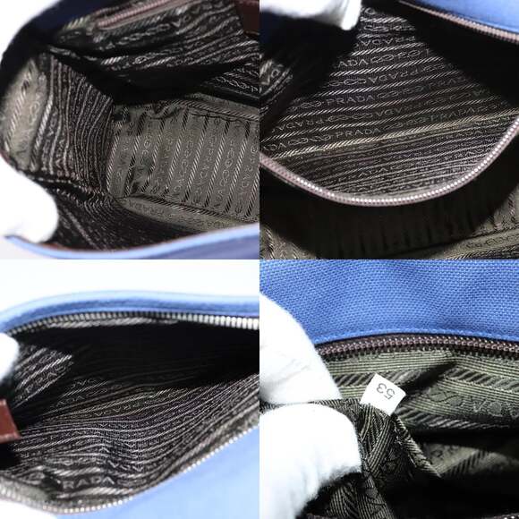 PRADA Shoulder Bag Canvas Blue Silver - Picture 12 of 12